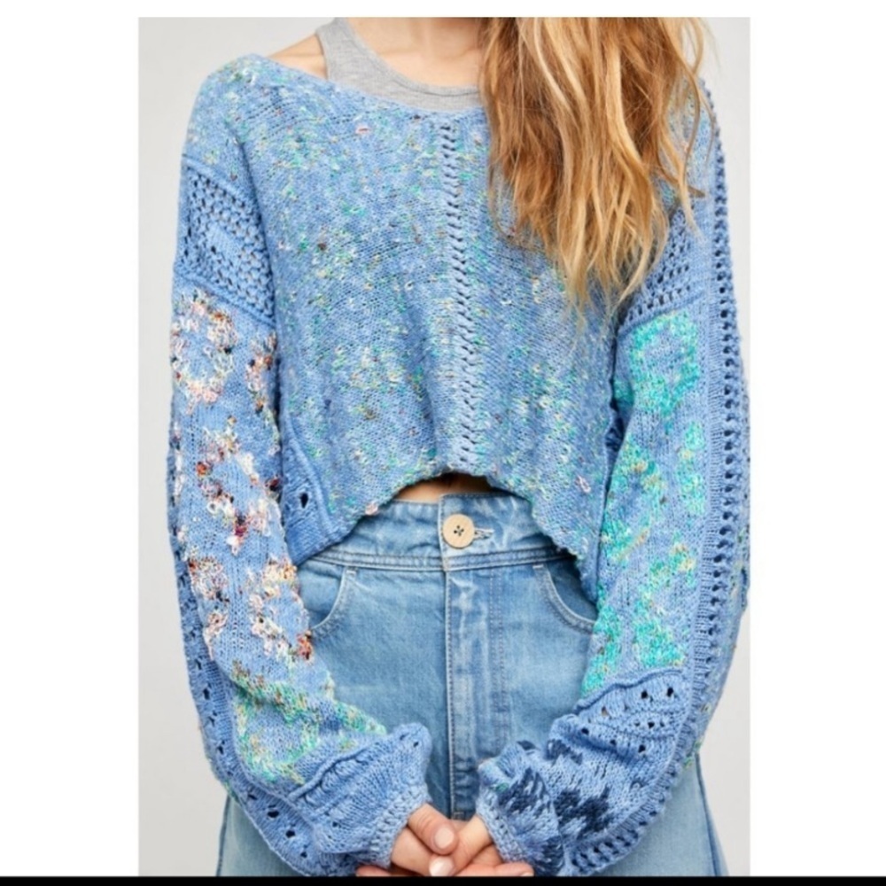 Free People Multicolor V-Neck Sweater
